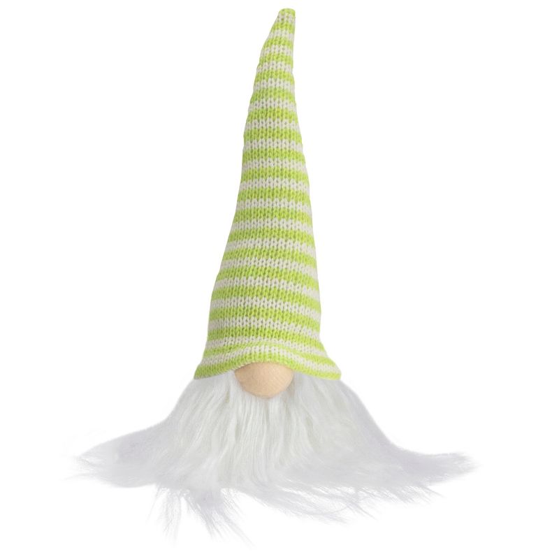 Northlight 7.5" Lime Green and White Striped Hat Spring Gnome, 1 of 6