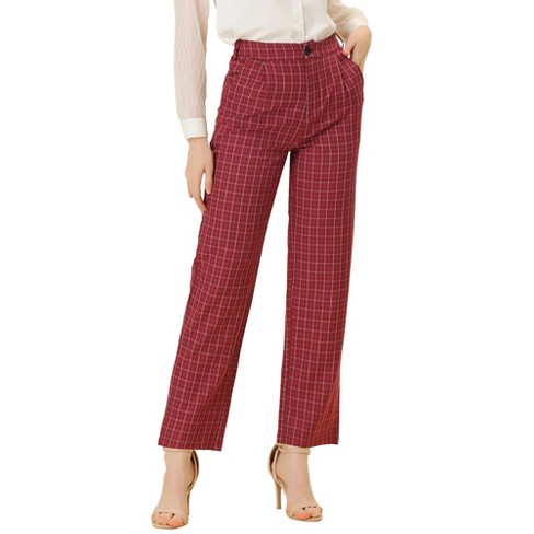 Casual Plaid Elastic Waist Pants