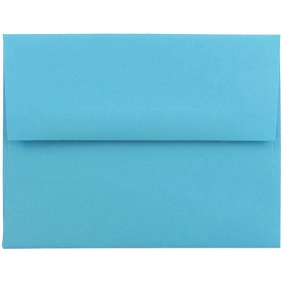 JAM Paper A2 Colored Invitation Envelopes 4.375 x 5.75 Blue Recycled WDBH600