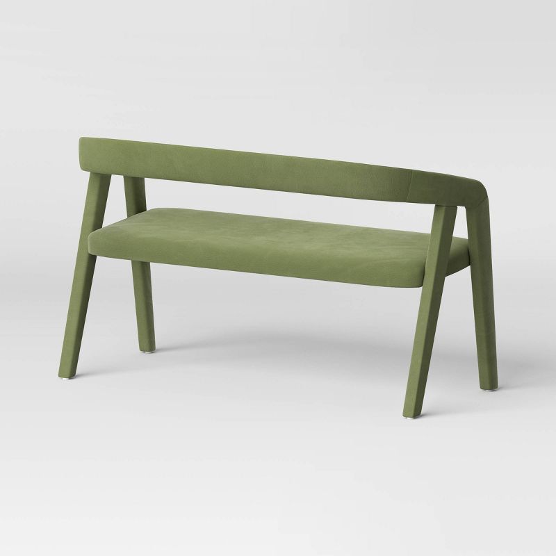 Lana Curved Back Upholstered Dining Bench Olive Green Velvet - Threshold&#8482;, 5 of 7