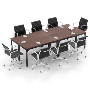 Costway Set of 4 55" Conference Table Office Computer Study Desk Metal Base Meeting Room - 1 of 4