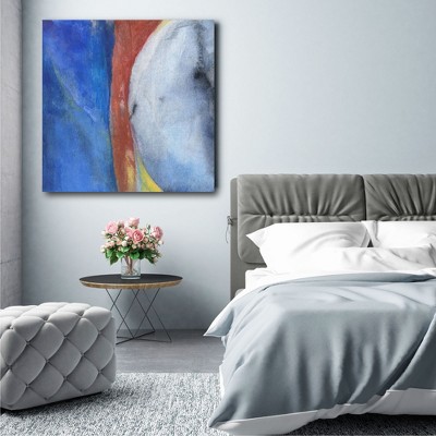 Vibrant Abstract Blue and Red Canvas Wall Art 24x24