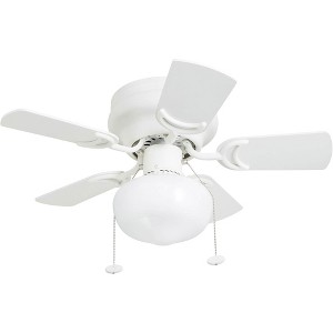 Prominence Home Hero, 28” Flush Mount Indoor LED Ceiling Fan with Light, White - 1 of 4