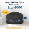 Ultimate Sack 6000 6 Foot Pre Filled Fur Bean Bag Chair with Footstool, Durable Zipper, Double Stitching, and Washable and Removable Cover, Charcoal - 3 of 4