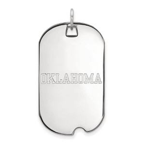 Black Bow Jewelry 10k White Gold Oklahoma Sooners NCAA Large Pendant - 1 of 3