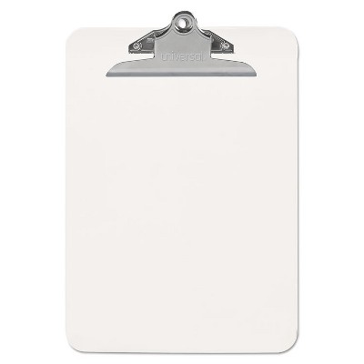 UNIVERSAL Plastic Clipboard with High Capacity Clip 1" Capacity Holds 8 1/2 x 12 Clear 40308