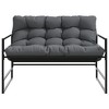 vidaXL Patio Bench with Cushion Anthracite - 44.5" Powder-Coated Steel Frame, Durable Textilene Fabric - 4 of 4