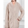 PAVILIA Womens Housecoat Zip Robe, Fleece Zipped Up Front Bathrobe, Plush Warm Long Zipper House Coat Lounger Pockets - 3 of 4