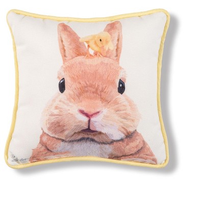 C&F Home 8" x 8" Bunny & Duckling Printed Throw Pillow
