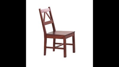 Antique Tobacco Brown Solid Wood Dining Chair