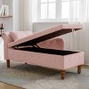 Traditional Tufted Ottoman Bench with Hidden Storage and Rolled Armrest for Bedroom or Living Room -3irtyhousy - 2 of 4