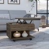 FURNIinspire Lift Up Coffee Tables Modern Wooden Conversation Table Center Table Living Room Table With Storage Shelf, Brown, 19.6"*21.6"*15.3" - 2 of 4