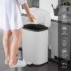 Curved Surface 13 Gallon 50L Kitchen Foot Pedal Operated Soft Close Trash Canwith 30 Garbage Bags - 2 of 4