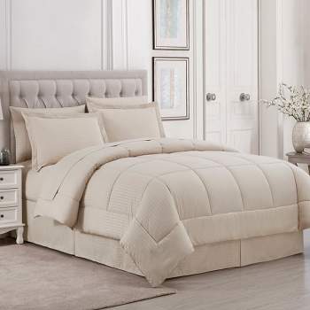 8 Piece Embossed Dobby Stripe Bed In A Bag All Season Complete Set - Sweet Home Collection™