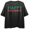 Pacman Classic Christmas Tree Crew Neck Short Sleeve Women's Black Crop ...