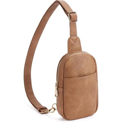 Small Sling Bag for Women Leather Crossbody Fanny Packs Chest Bag for Women