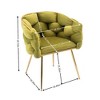 NicBex Velvet Accent Chair Set of 2 Modern Lounge Upholstered Armchair with Metal Legs for Bedroom,Living Room,Office - 3 of 4