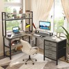 Aheaplus L Shaped Computer Desk, Gaming Desk with Hutch - 2 of 4