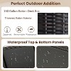 80 Gallon Outdoor Rattan Deck Box with Wheels, Waterproof Wicker Storage Box for Patio Cushions, Garden Tools, Pool Accessories, Brown - 4 of 4