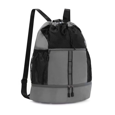 Generic Drawstring Gym Bag Sports Backpack With Shoe Compartment