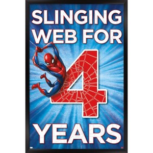 Trends International Marvel Spider-Man - Happy 4th Birthday Framed Wall Poster Prints - 1 of 4