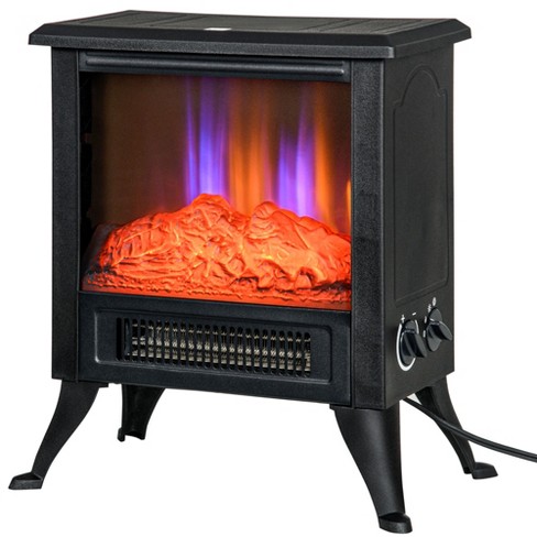 Homcom Led Flame Fireplace Electric Fireplace Heater With Two Heating  Modes, Fireplace Stove, Black, 17 : Target