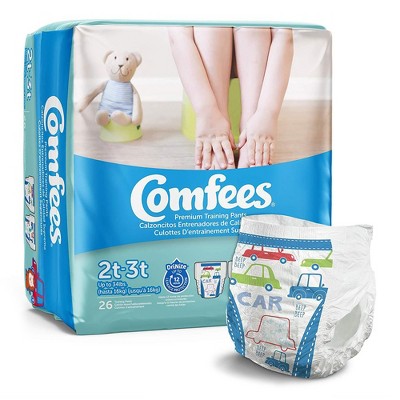 Comfees Toddler Training Pants, Moderate Absorbency, Size 3T-4T, 23 Count,  6 Packs, 138 Total