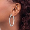 Black Bow Jewelry 4mm x 45mm 14k White Gold Classic Round Hoop Earrings - 3 of 4