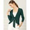 INSPIRE CHIC Women's Tie Front Long Sleeve Crop Ruffle Knit Cardigan Sweaters - 3 of 4