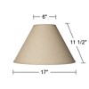 Springcrest Set of 2 Empire Lamp Shades Fine Burlap Large 6" Top x 17" Bottom x 11.5" High Spider with Harp and Finial Fitting - 4 of 4