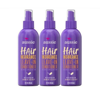 Aussie Hair Insurance Leave-In Conditioner with Jojoba & Sea Kelp - 8 fl oz/3pk