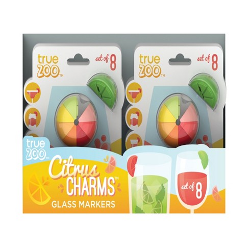 TrueZoo Citrus Wine Glass Charms and Glass Drink Markers - Fruit Wine Accessories - Multi Color Set of 8 - image 1 of 4