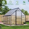 8 x 10/12/14/16FT Greenhouse, Heavy Duty Aluminum-Framed Polycarbonate Greenhouse with Roof Vent, Large GreenHouse for Outdoors (4 Different Size) - 2 of 4