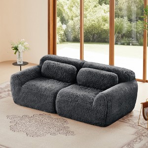 KWPZQEB 40" Modular Sofa Couches, 2-Seater Sofa Couch with Lumbar Pillows, Modern Soft Plush Loveseat Sofa for Living Room, Bedroom - 1 of 4