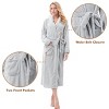 Tirrinia Fuzzy Plush Hooded Bath Robe for Women Men, Adult Fleece Bathrobe for your Bathroom, Shawl Collar Adult Matching Robes - 4 of 4