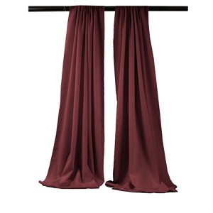 Slickblue Pack of 2 Polyester Backdrop Drapes – 96"H x 58"W, Rod Pocket, Semi Sheer, Serged Edges, 41 Colors Options - 1 of 3
