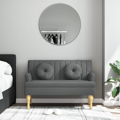 vidaXL Bench with Cushions Dark Gray 44.5 in.x25.4 in.x29.7 in. Fabric