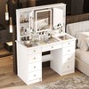 FUFU&GAGA LED Makeup Vanity with 9 Drawers Elegant Makeup Station - 2 of 4
