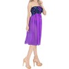 LA LEELA Women's House Daily Routine Evening Wear Boho Halter Smocked Mini Swing Dress Tube Top Dresses for Women One Size Multicolored, Solid - 3 of 4