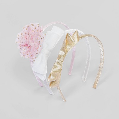 Girls' 3pk Headband - Cat & Jack™ Pink/White