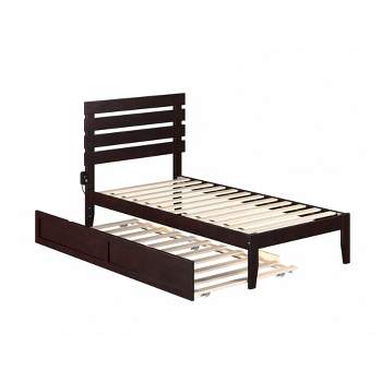 Twin Oxford Bed with Twin Trundle Espresso - AFI