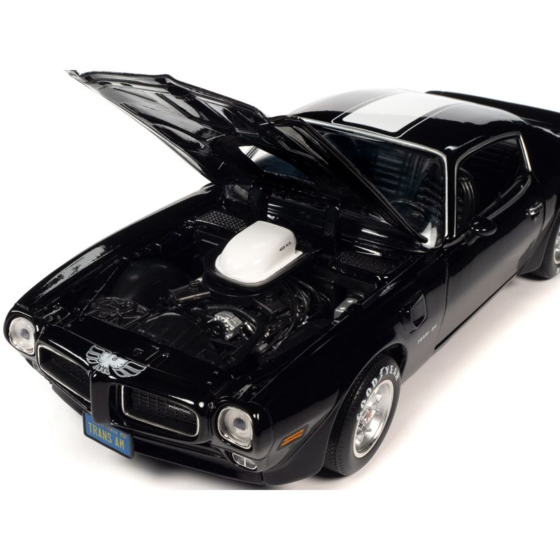 1972 Pontiac Firebird T/A Trans Am Starlight Black with White Stripes "Class of 1972" 1/18 Diecast Model Car by Auto World, 3 of 7
