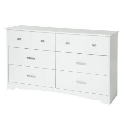 Tiara 6-Drawer Double Dresser  Pure White  - South Shore