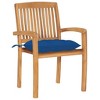 vidaXL 2X Solid Teak Wood Patio Chairs Garden Outdoor Terrance Furniture Wooden Seating Stacking Dining Seat Chair - 2 of 4