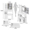 Small Size Left Drawer Makeup Vanity Desk With Cushioned Stool, Power Station, Makeup Table Set with Extra Large Touch Control Sliding LED Mirror - 4 of 4
