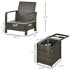 3 Piece Patio Furniture, PE Wicker Storage Table & Chairs - 3 of 4
