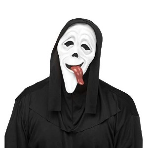 Fun World Wass Up Ghost Face Mask – Classic Parody Halloween Costume Mask with Elastic Strap, Lightweight Scary Movie - 1 of 2