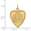 Black Bow Jewelry 14k Yellow Gold 10th Anniversary Rope Heart Charm or Pendant, 19mm - 4 of 4