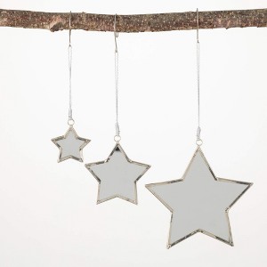 2"H  3"H and 4.75"H Sullivans Mirrored Star Ornament - Set of 3  Clear Christmas Ornaments - 1 of 2
