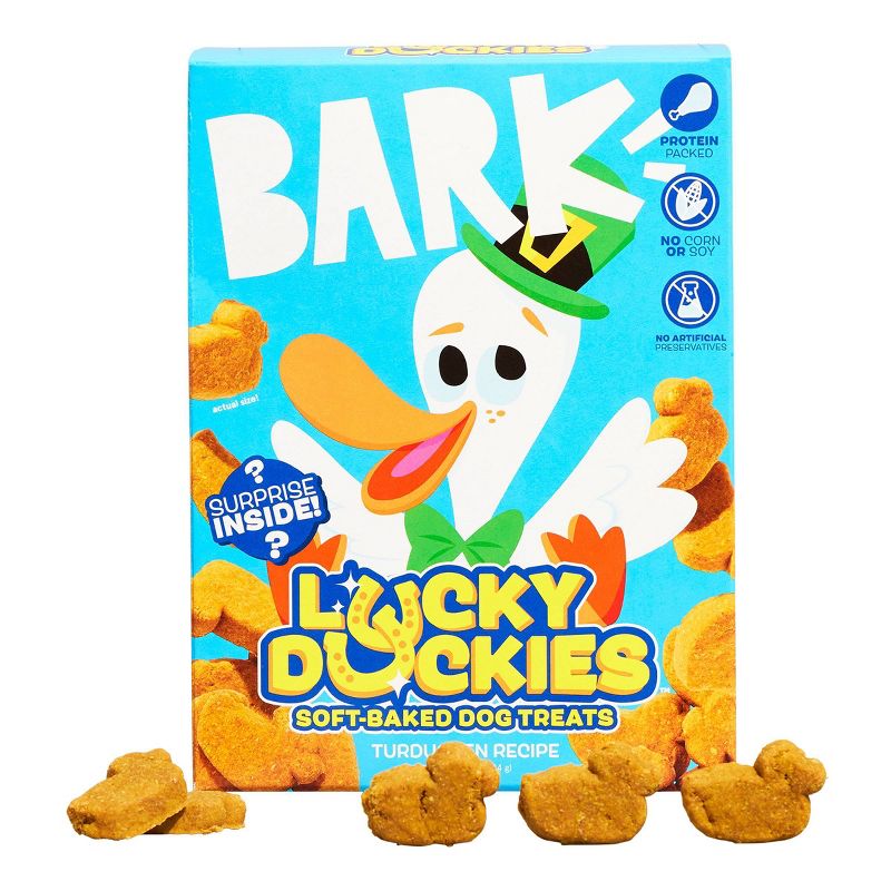 BARK Lucky Duckies Turkey, Chicken &#38; Duck Flavor Recipe Soft Baked Dog Treats - 10oz, 1 of 11